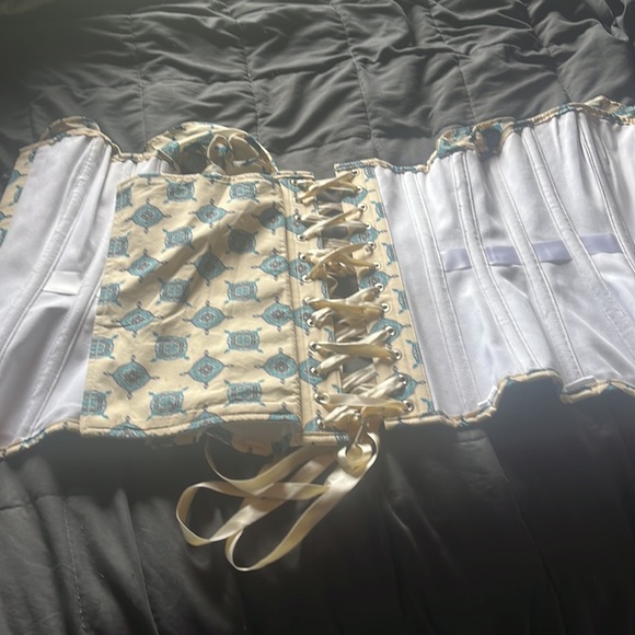 Corset story blue and ivory medallion - Picture 4 of 4